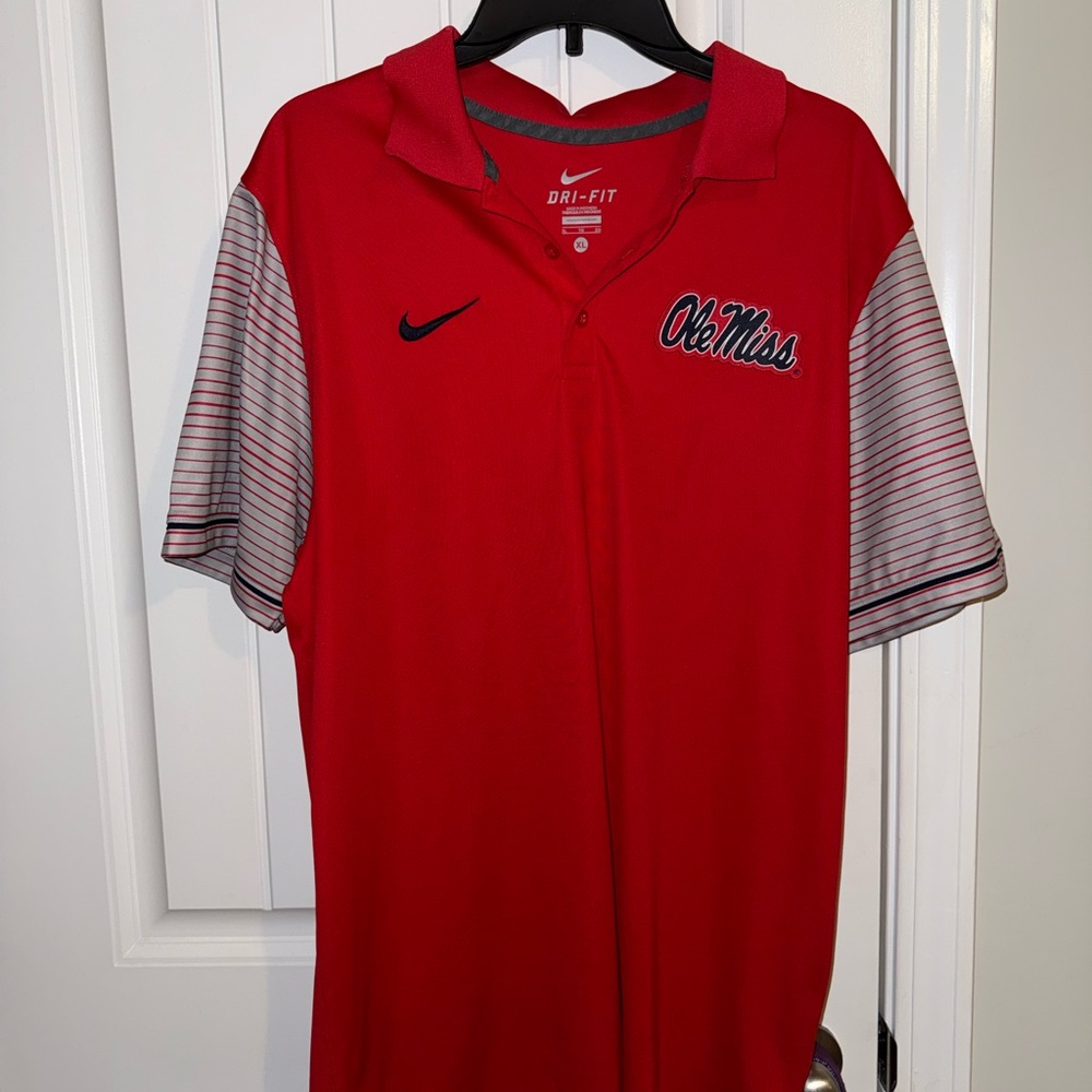 Nike Red Ole Miss Dri-FIT Polo